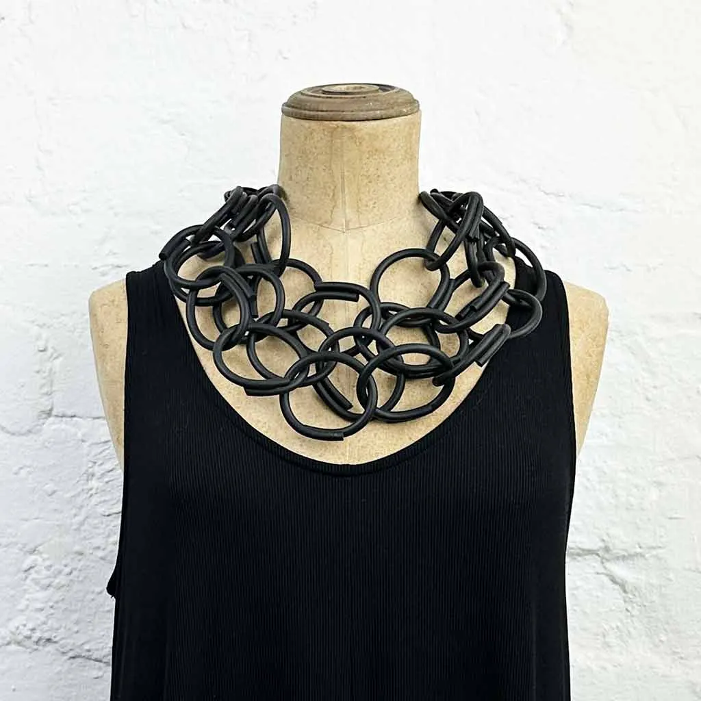 3 strand rubber chain necklace