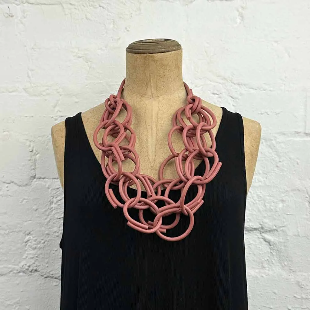 3 strand rubber chain necklace