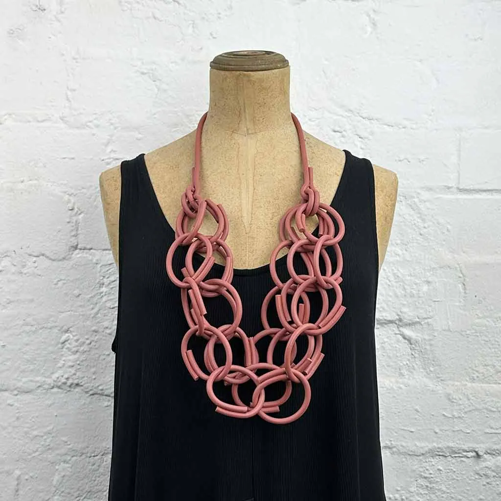 3 strand rubber chain necklace