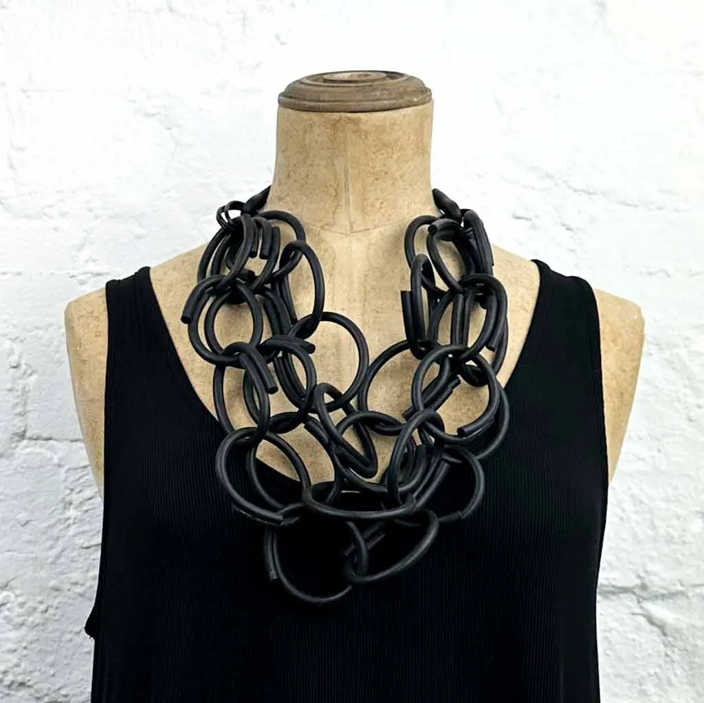 3 strand rubber chain necklace