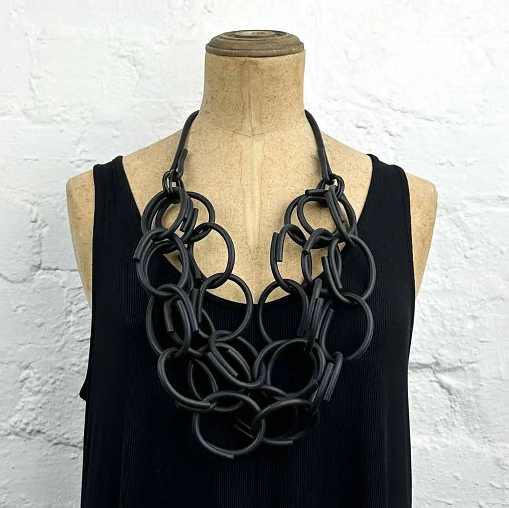 3 strand rubber chain necklace
