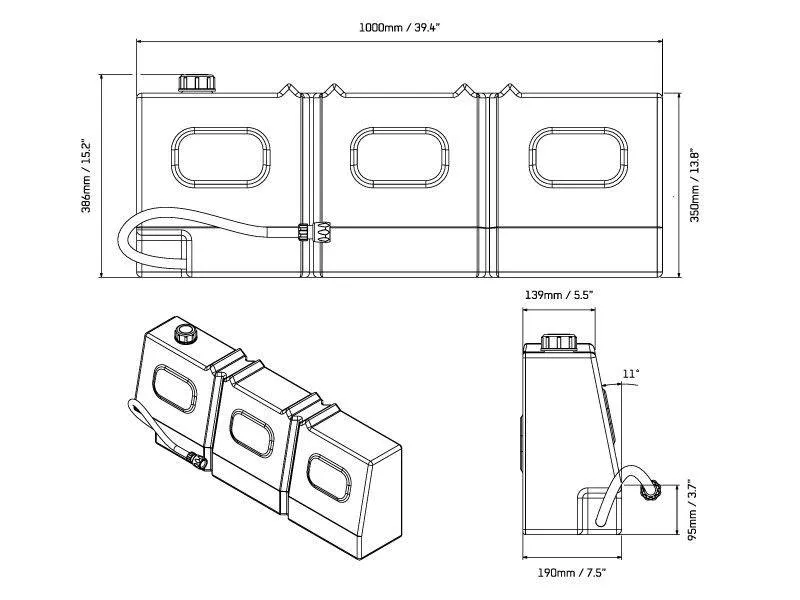 50 Litre Slanted Water Tank - Front Runner