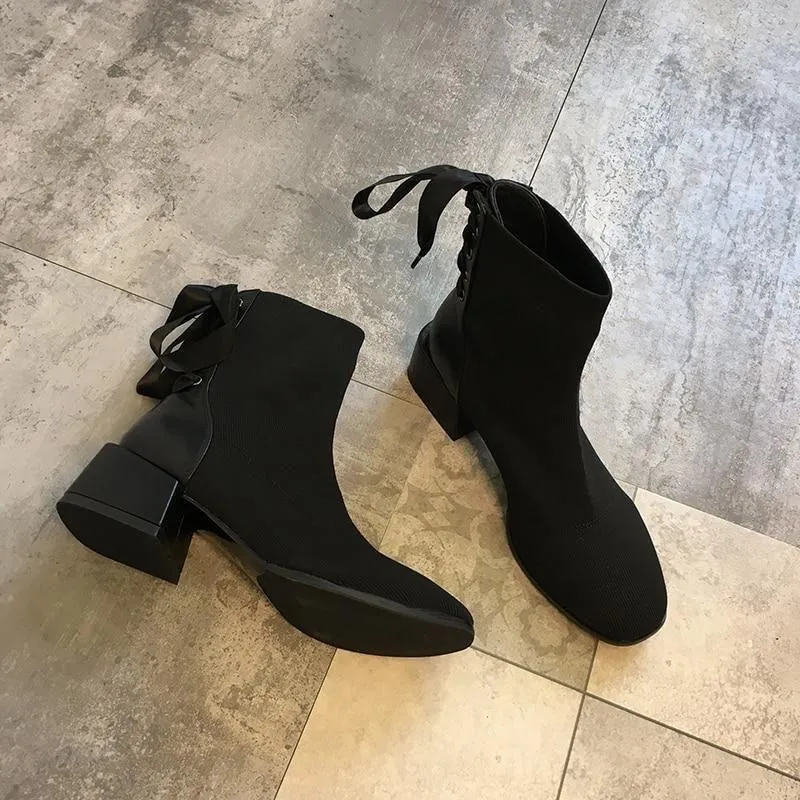 Ankle Boots Fashion Comfortable Socks Thick Women's Casual Shoes #X311