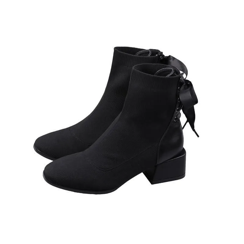 Ankle Boots Fashion Comfortable Socks Thick Women's Casual Shoes #X311