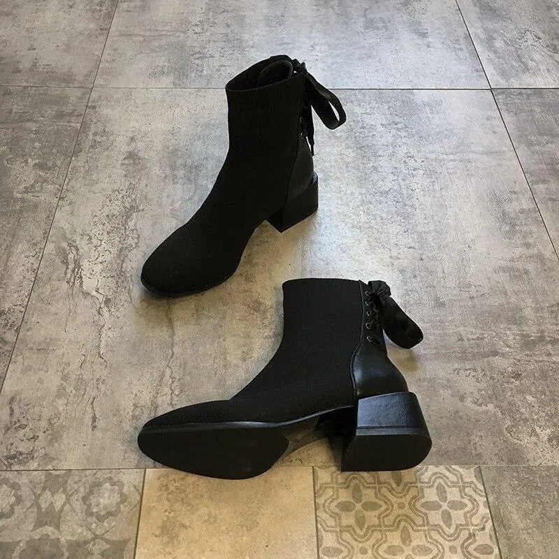 Ankle Boots Fashion Comfortable Socks Thick Women's Casual Shoes #X311