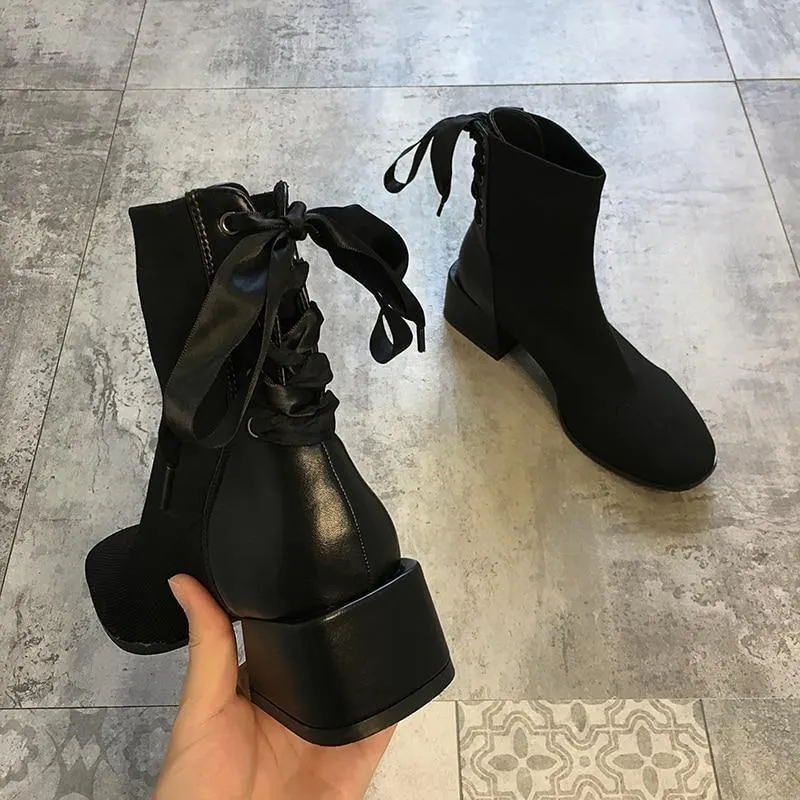 Ankle Boots Fashion Comfortable Socks Thick Women's Casual Shoes #X311