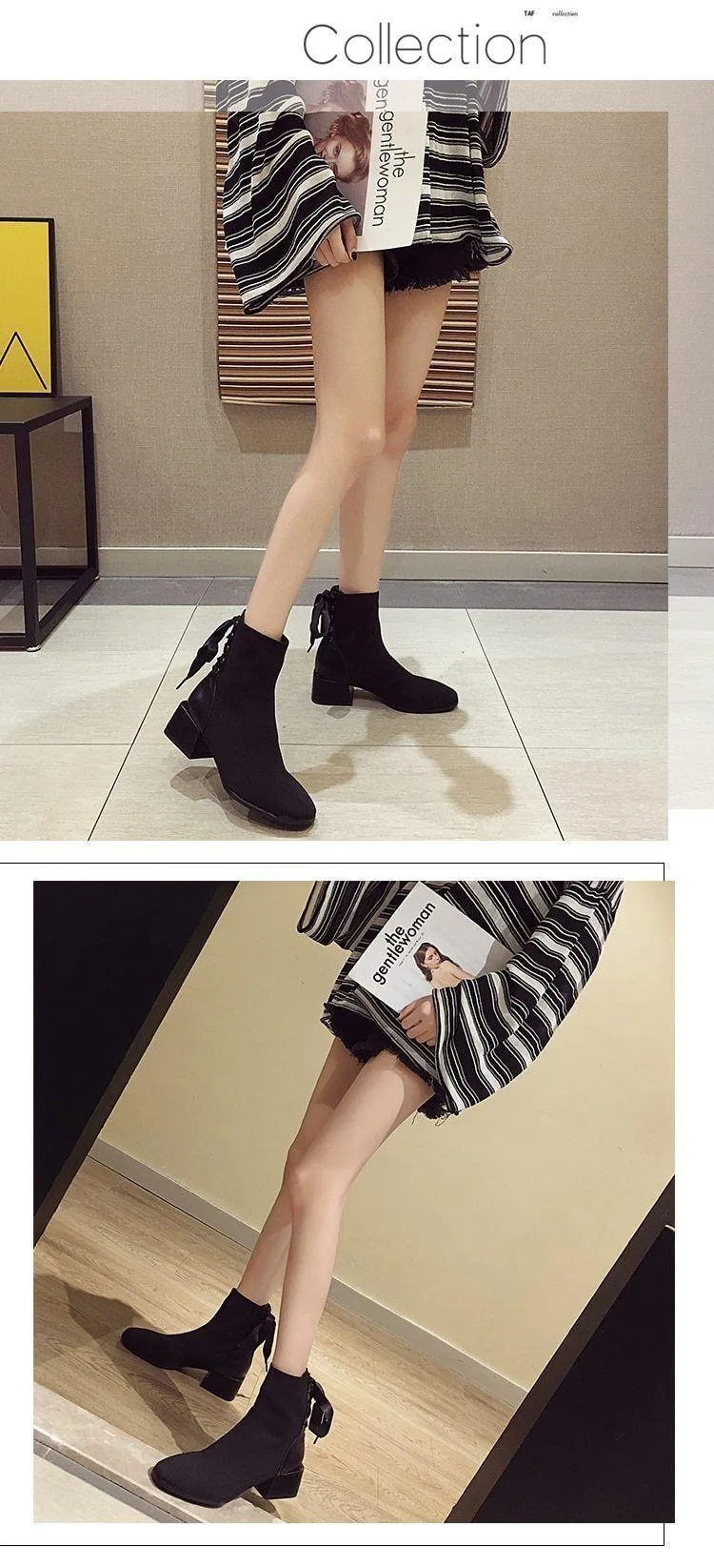 Ankle Boots Fashion Comfortable Socks Thick Women's Casual Shoes #X311
