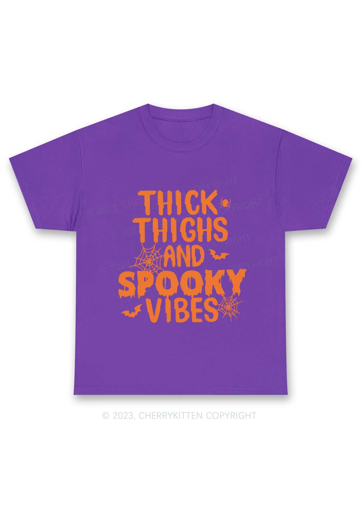 Bat Spider Spooky Vibes Halloween Chunky Shirt Cherrykitten