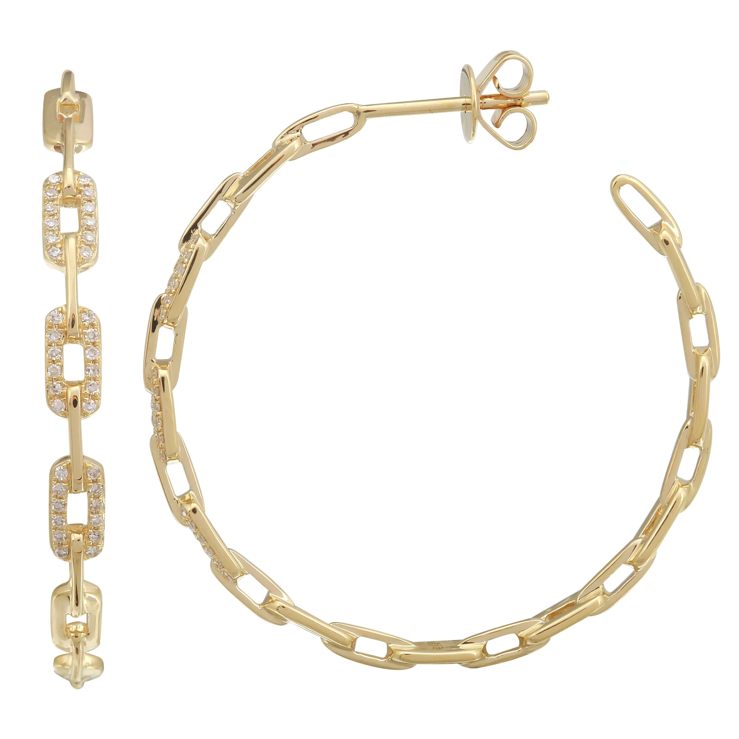 Boyfriend Chain Link Big Hoop Earrings