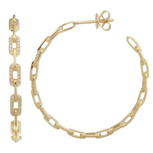 Boyfriend Chain Link Big Hoop Earrings