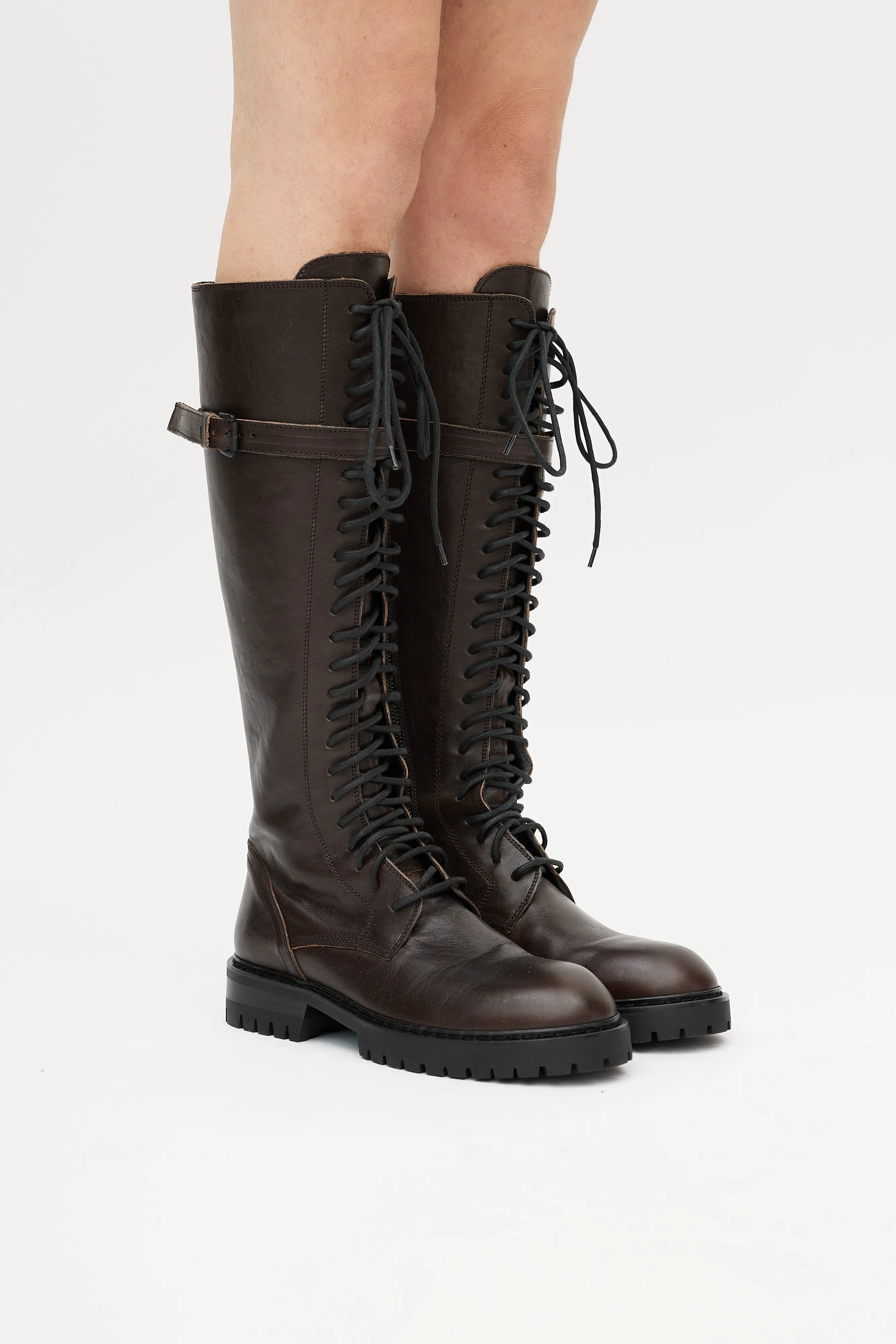 Brown Danny Leather Combat Boot