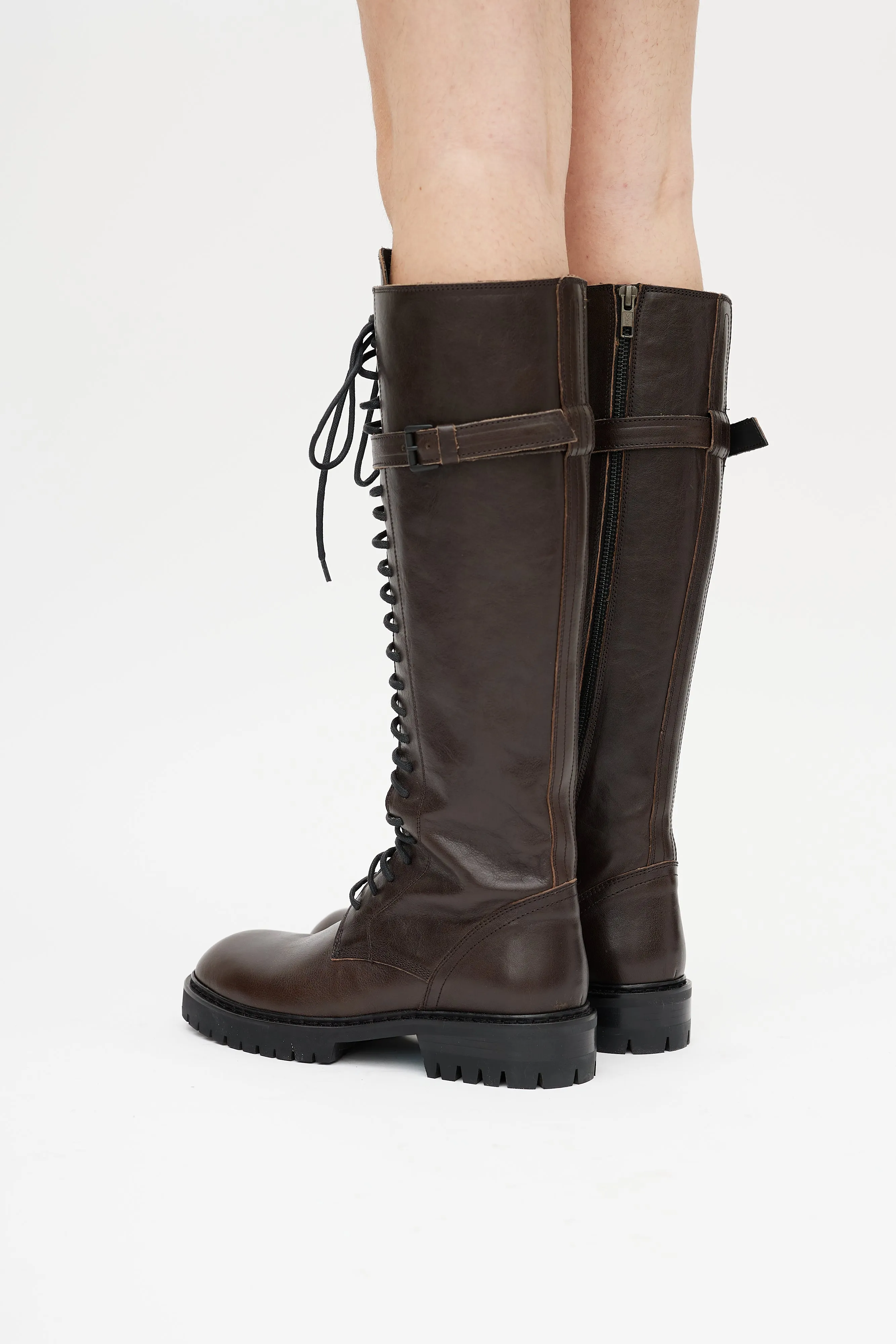 Brown Danny Leather Combat Boot