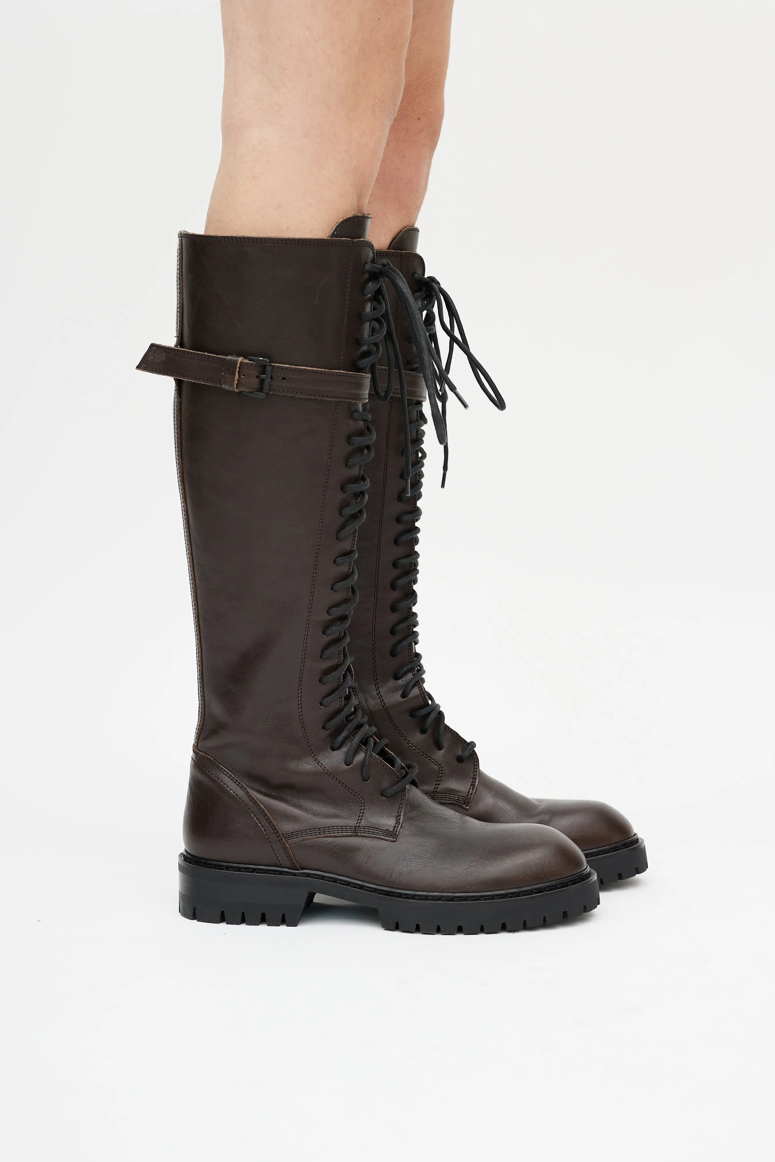 Brown Danny Leather Combat Boot