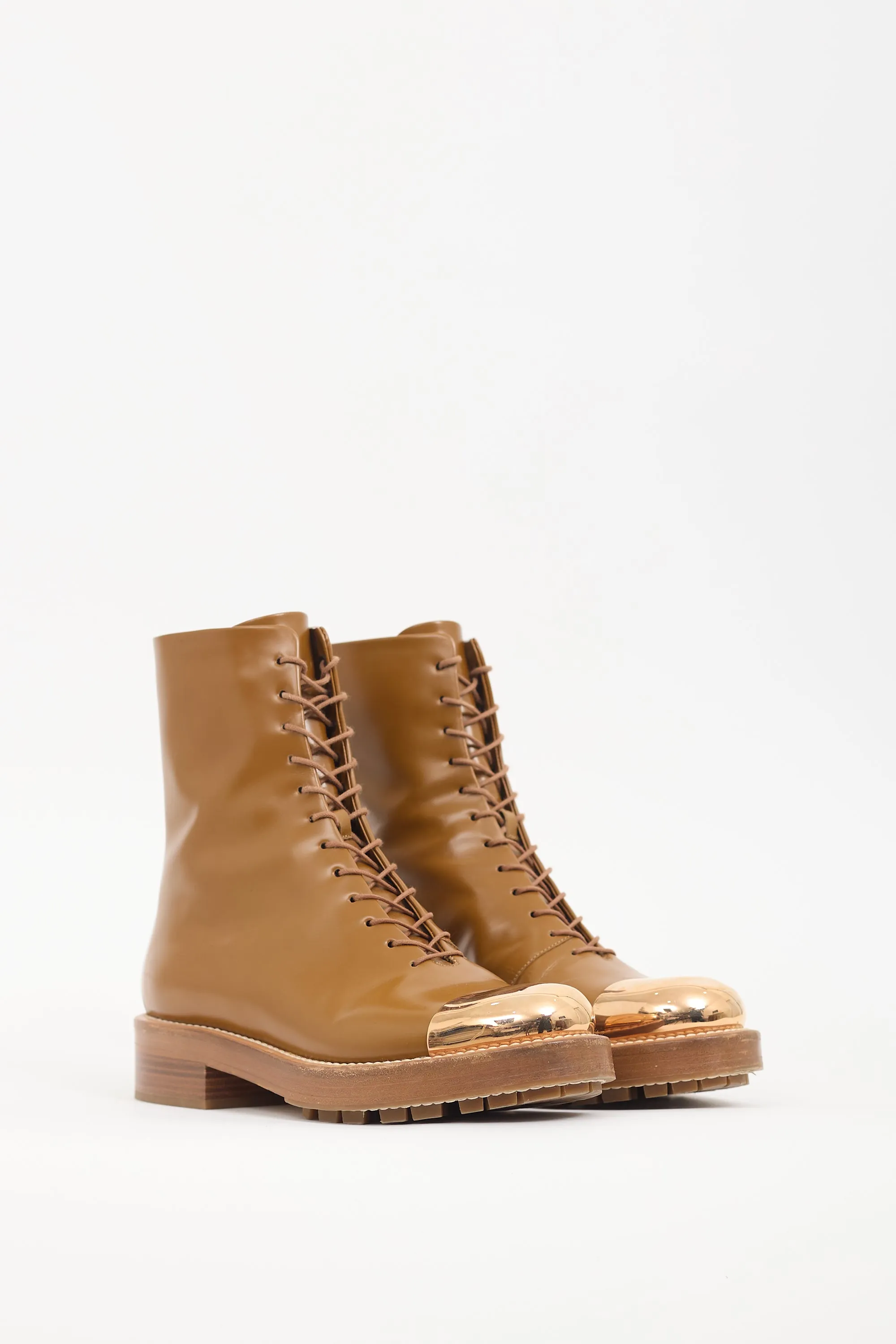 Brown Leather Riccardo Cap Toe Boot