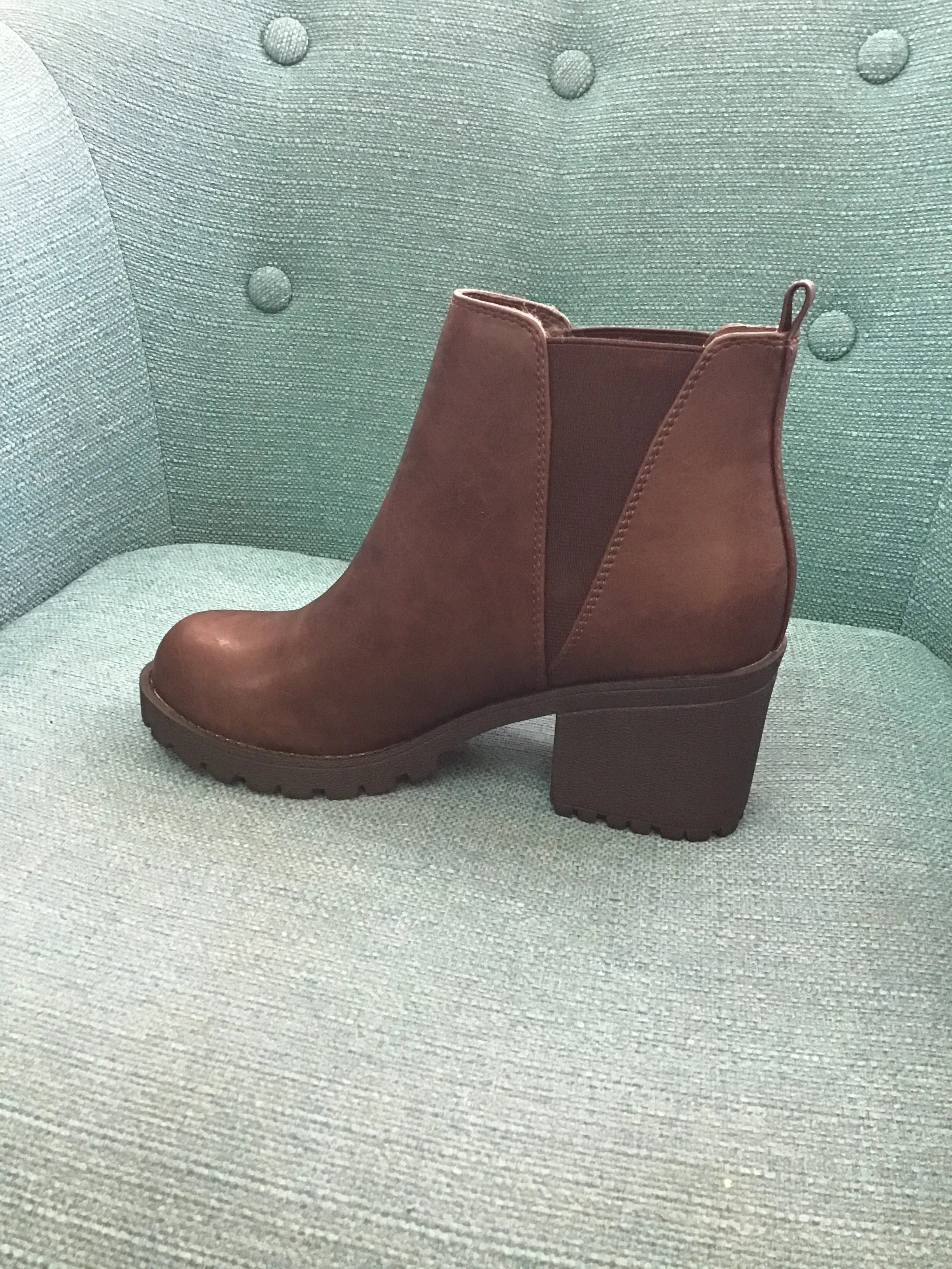 Brown Slip-On Booties