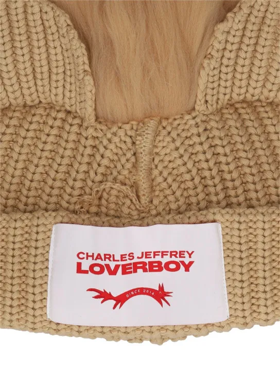 Charles Jeffrey LOVERBOY   Chunky Lion cotton beanie 