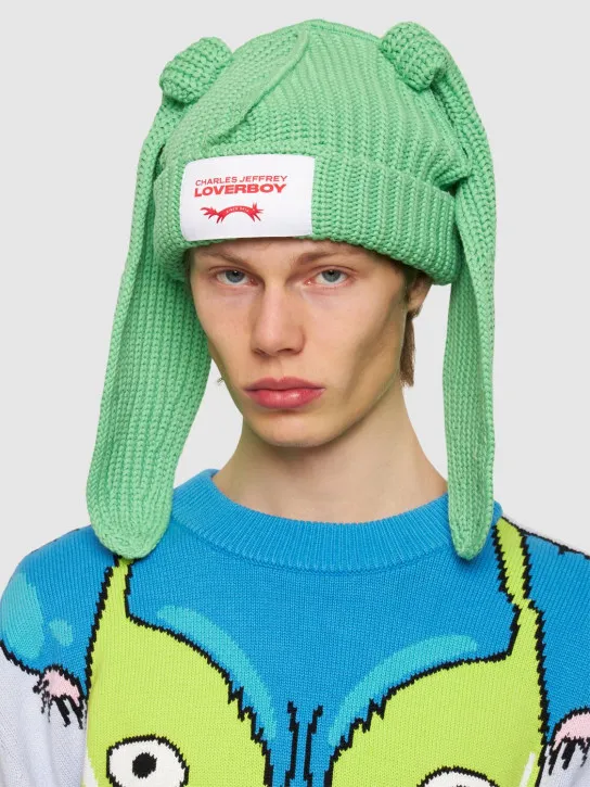 Charles Jeffrey LOVERBOY   Chunky Rabbit cotton beanie 