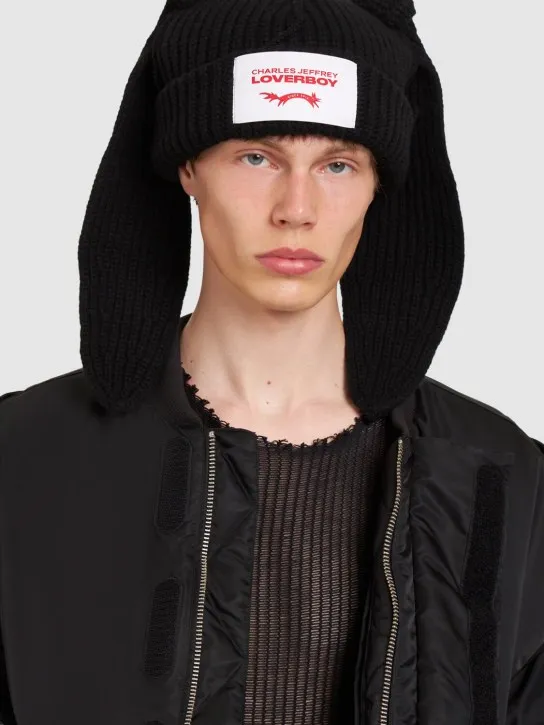 Charles Jeffrey LOVERBOY   Chunky Rabbit wool blend beanie 