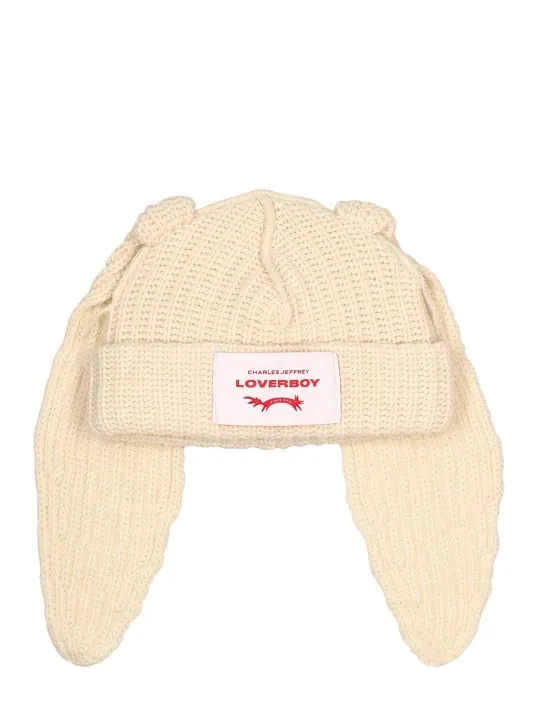 Charles Jeffrey LOVERBOY   Chunky Rabbit wool blend beanie 