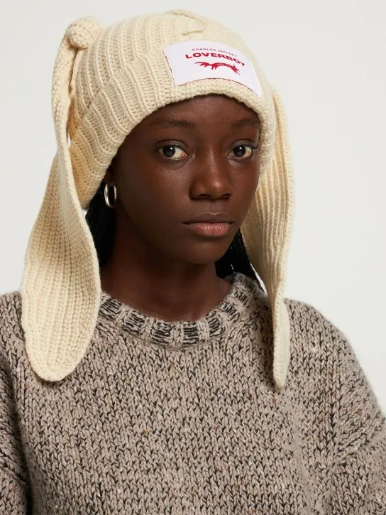 Charles Jeffrey LOVERBOY   Chunky Rabbit wool blend beanie 