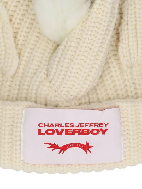 Charles Jeffrey LOVERBOY   Chunky Unicorn wool &amp; nylon beanie 