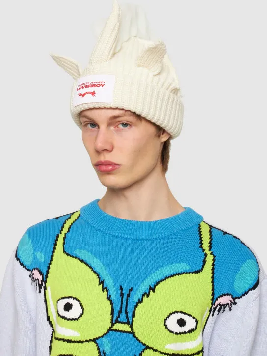 Charles Jeffrey LOVERBOY   Chunky Unicorn wool &amp; nylon beanie 