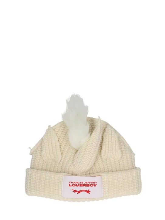 Charles Jeffrey LOVERBOY   Chunky Unicorn wool &amp; nylon beanie 