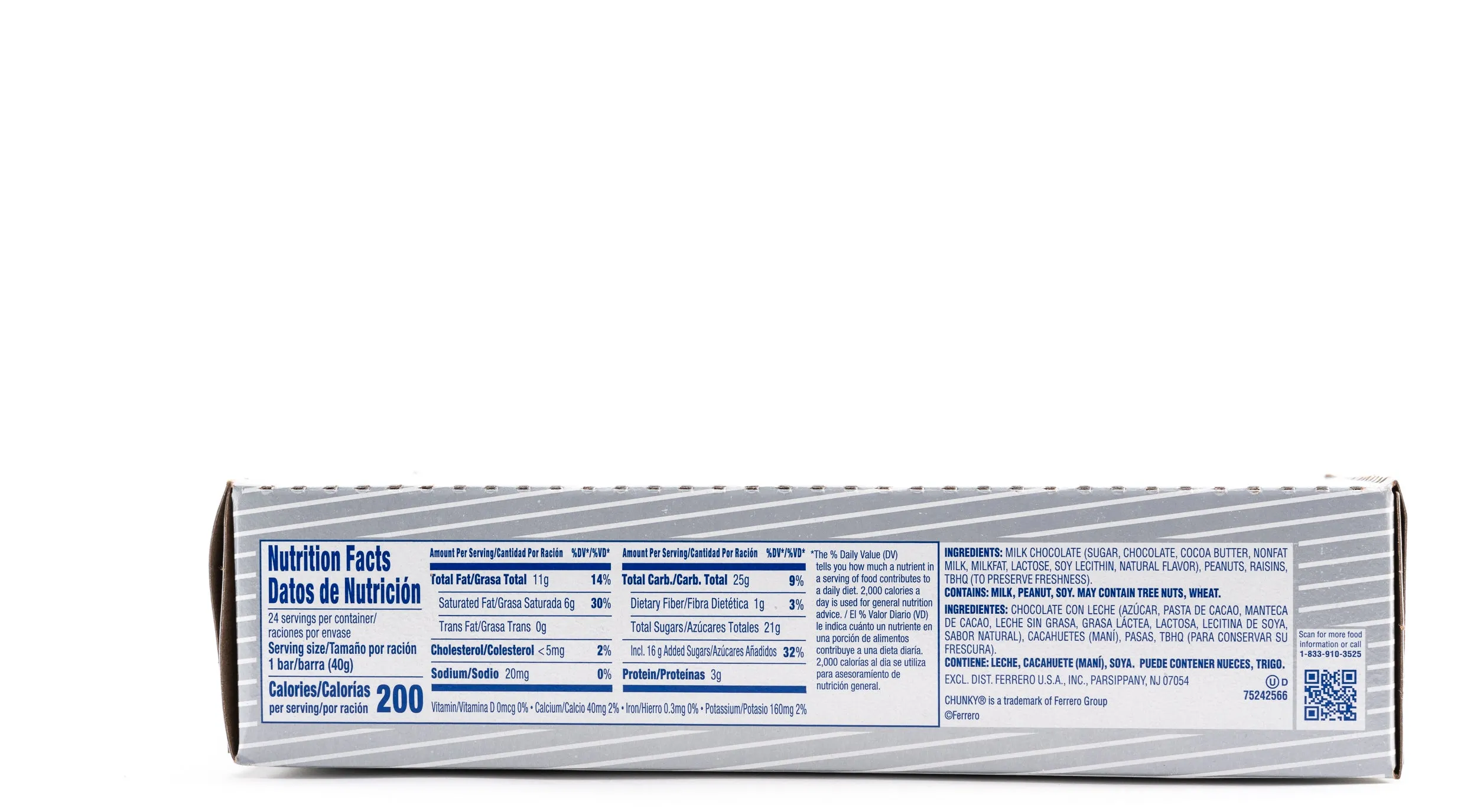 Chunky Milk Chocolate Peanut Raisins Bar Bulk Box (1.4 oz, 24 ct.)