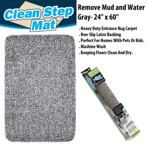 Clean Stepping Mud & Dirt Trap Runner- Gray