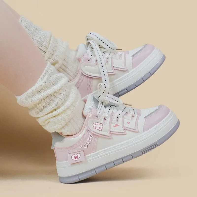 *CLEARANCE* Pretty Pastel Cute Bunny Casual Sneakers - Women's
