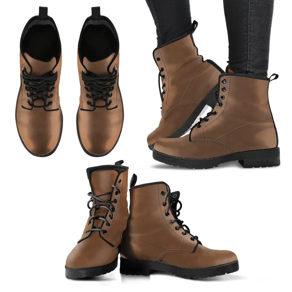 Coffee Brown Vegan Boots by Manifestie