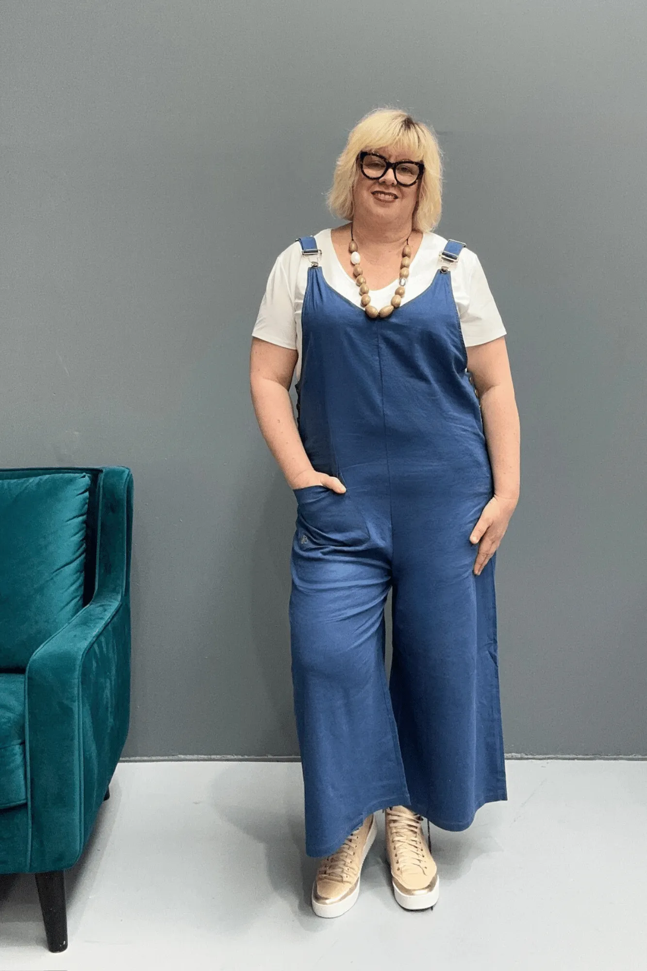 'DIVINE' Linen Overalls - Blue
