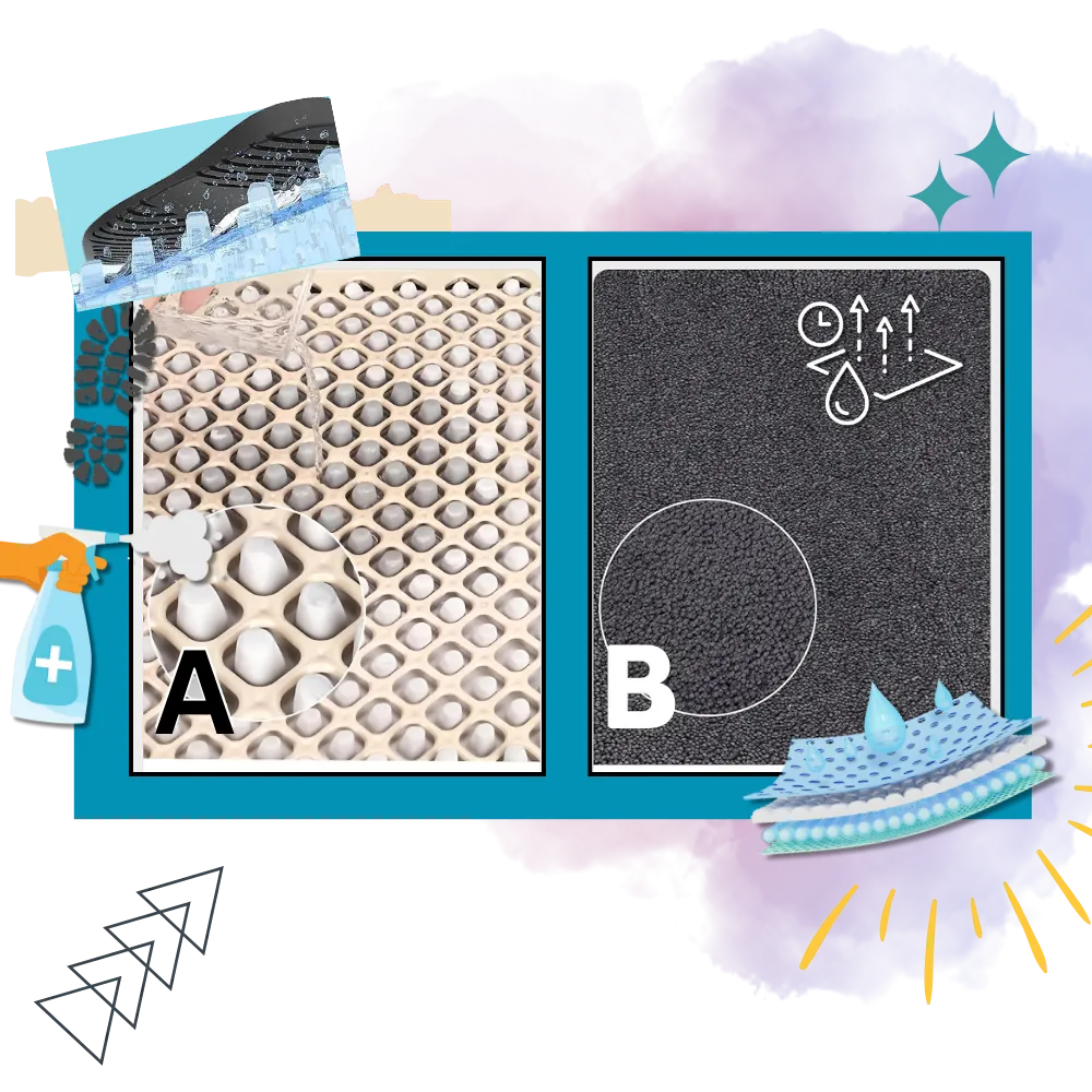 Dual Cleaning Zones Sanitizing Door Mat