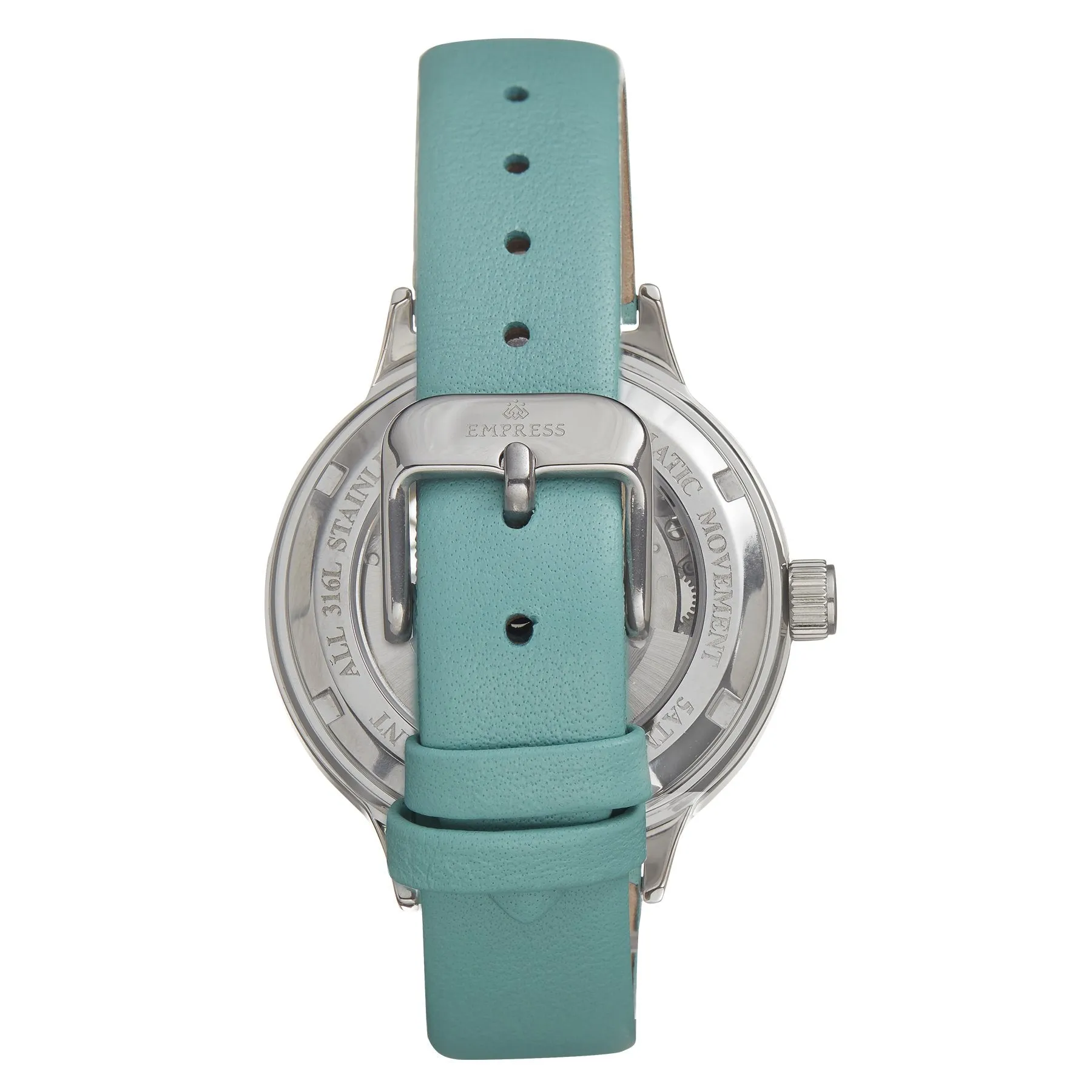 Empress Alice Automatic MOP Skeleton Dial Leather-Band Watch