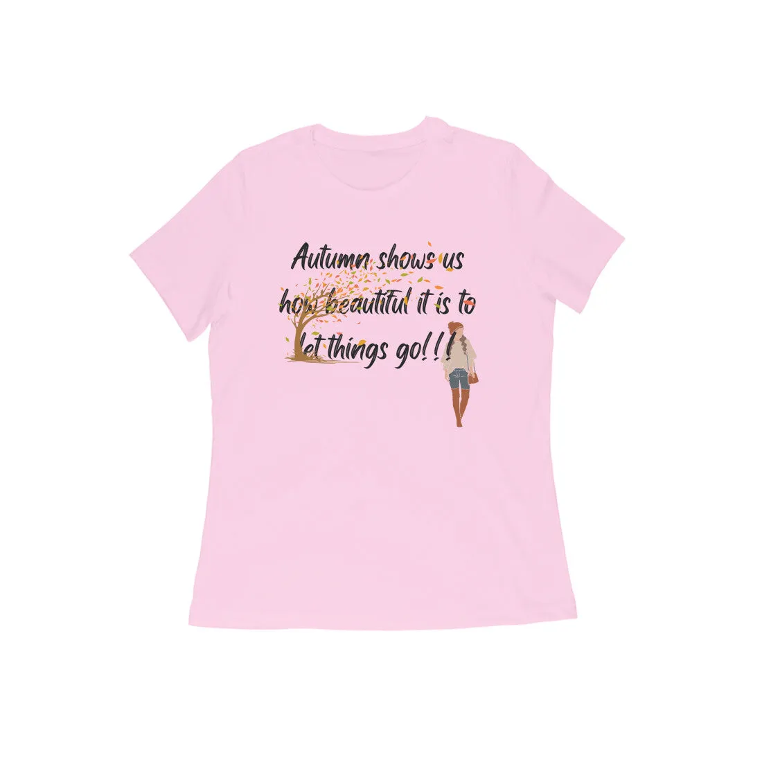 Female Round Neck Half Sleeves - Serene Autumn T-shirt