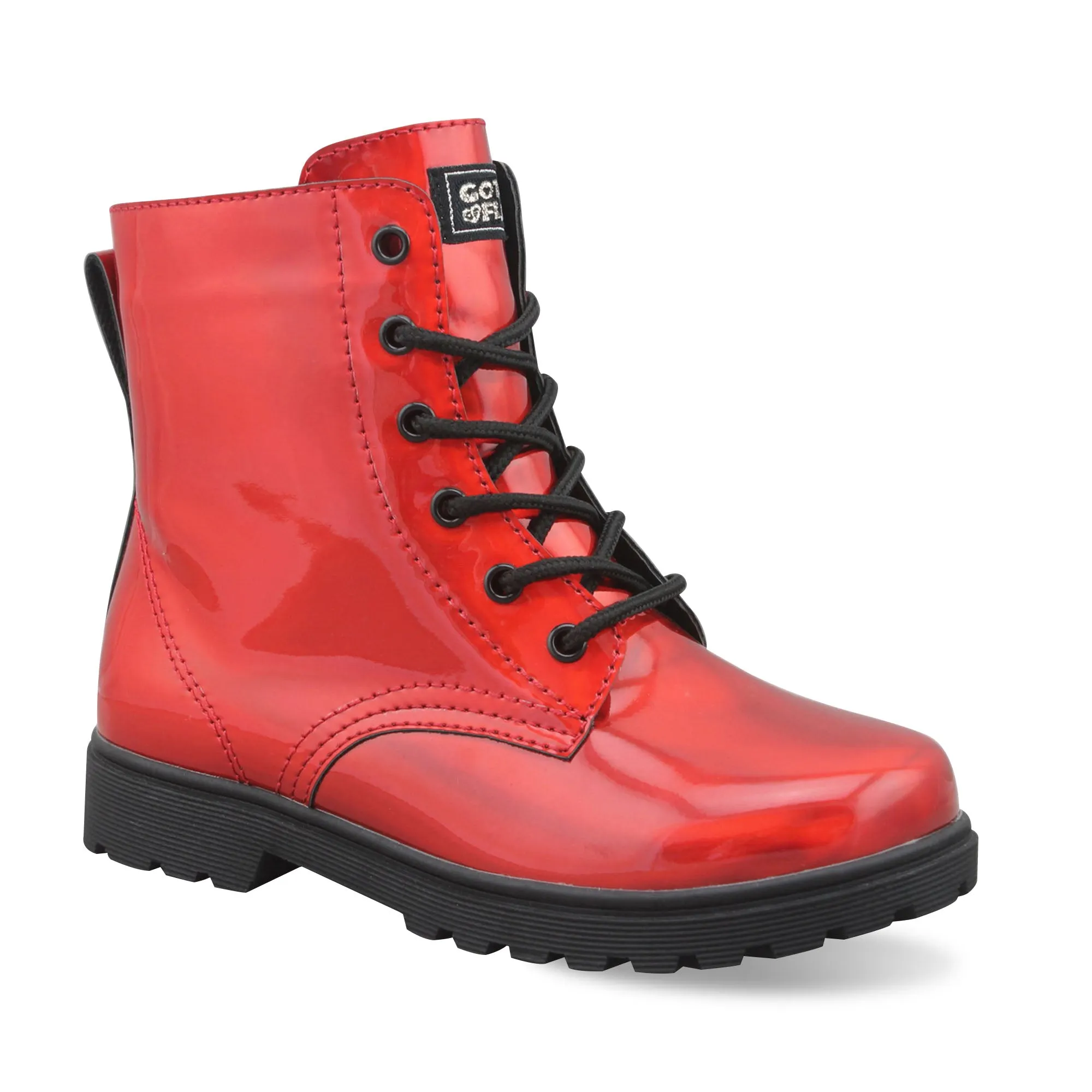 Gotta Flurt Girl's Luna Red Combat Boot