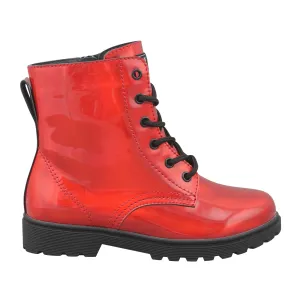 Gotta Flurt Girl's Luna Red Combat Boot