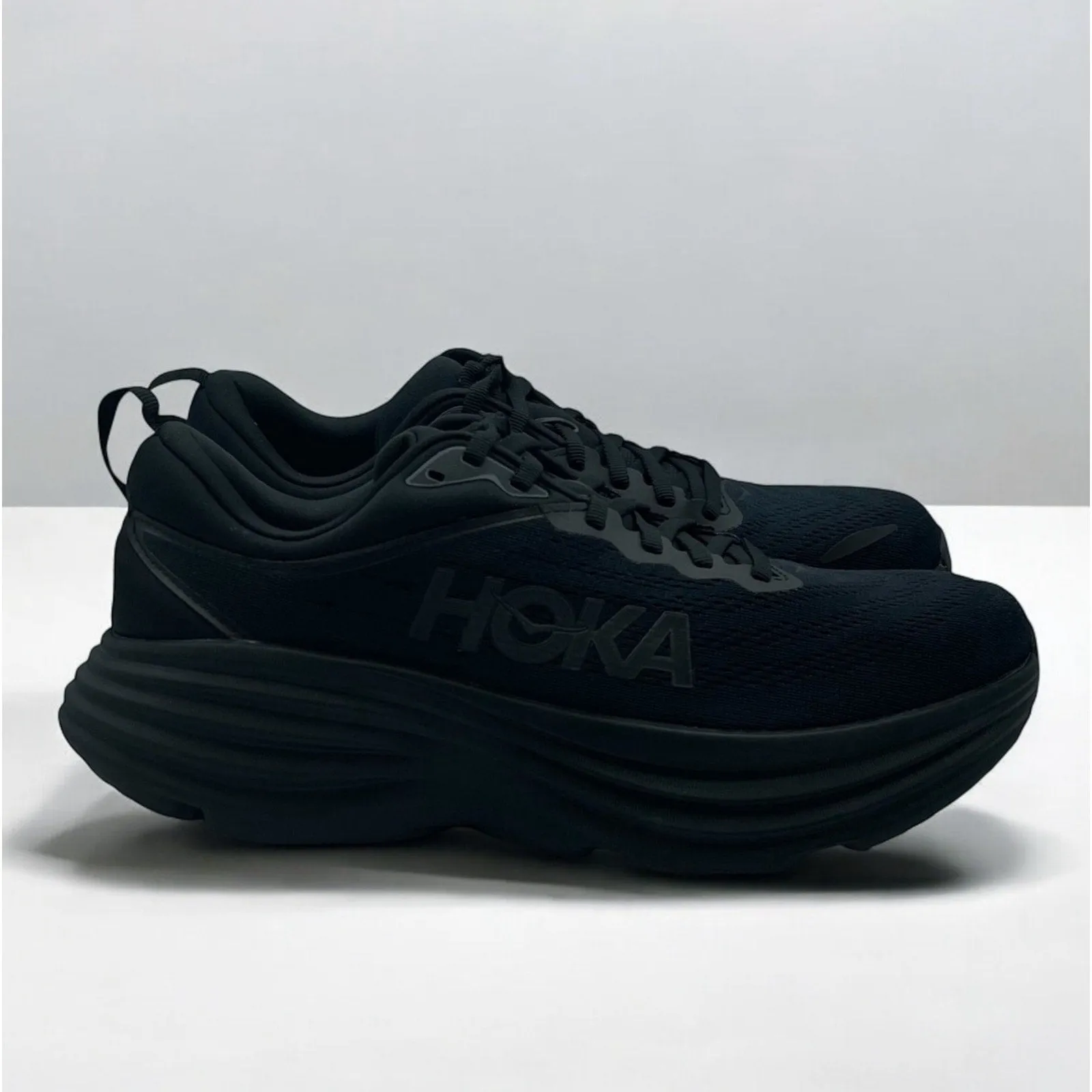 Hoka Womens Bondi 8 Running Shoes Size 9 B Black Athletic