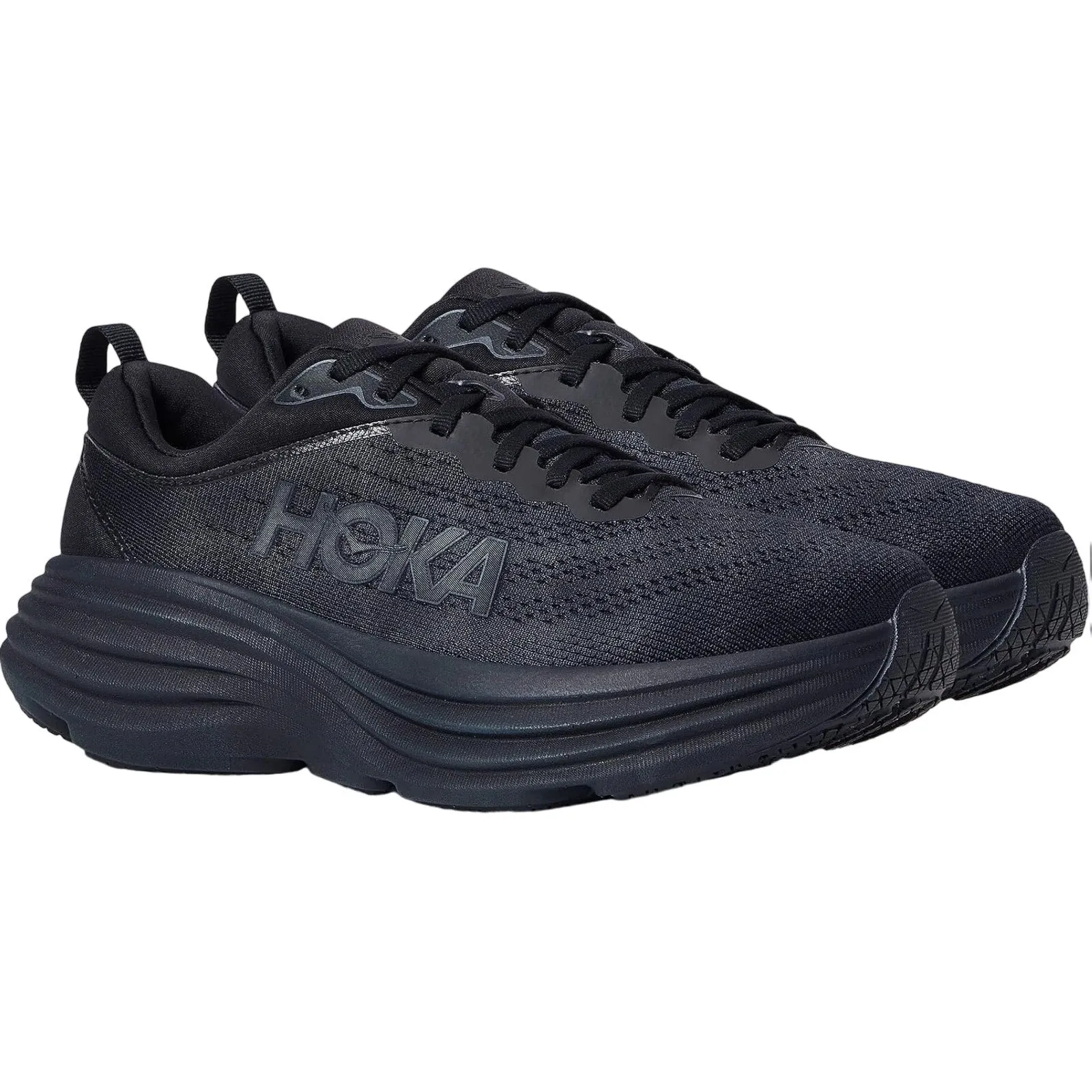 Hoka Womens Bondi 8 Running Shoes Size 9 B Black Athletic
