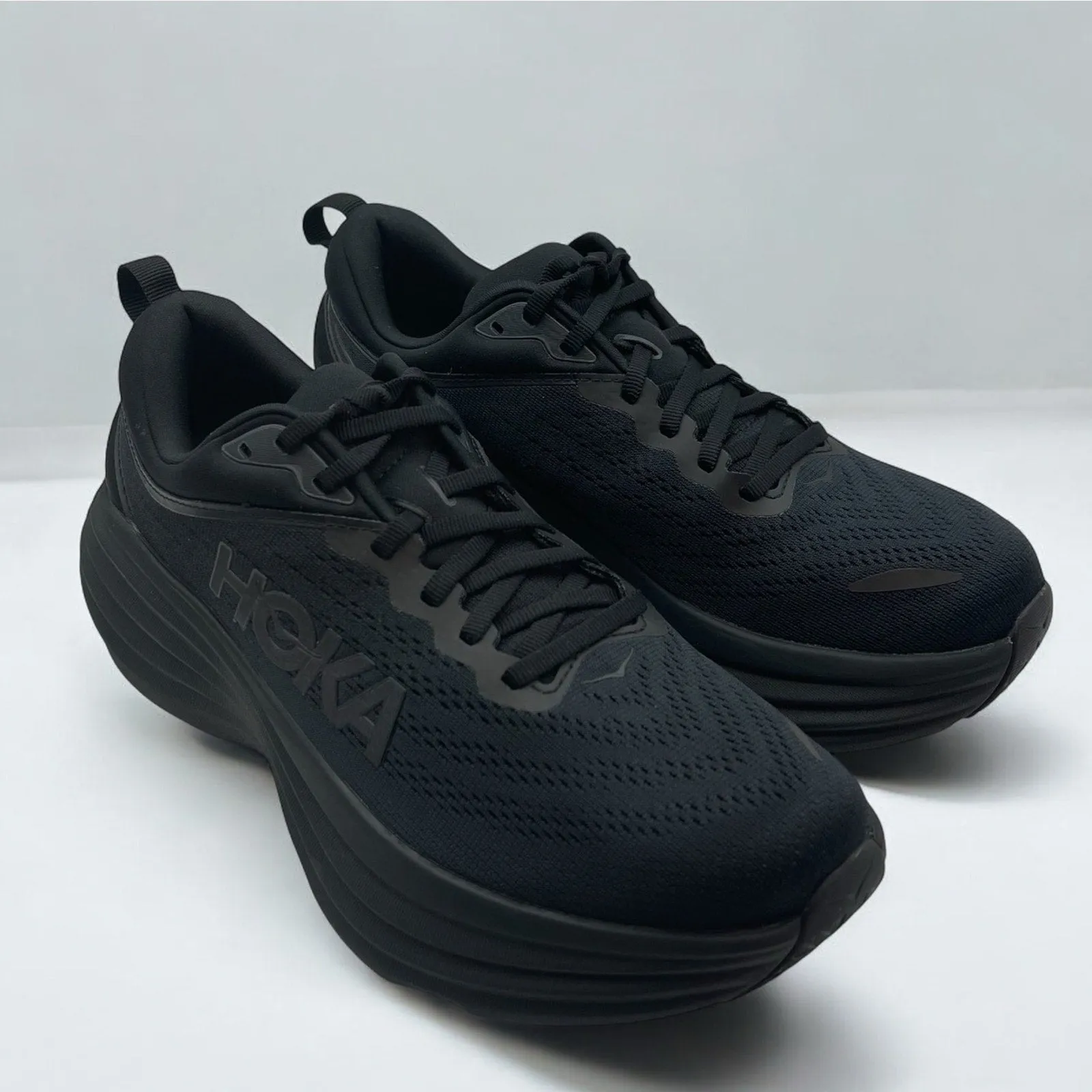 Hoka Womens Bondi 8 Running Shoes Size 9 B Black Athletic