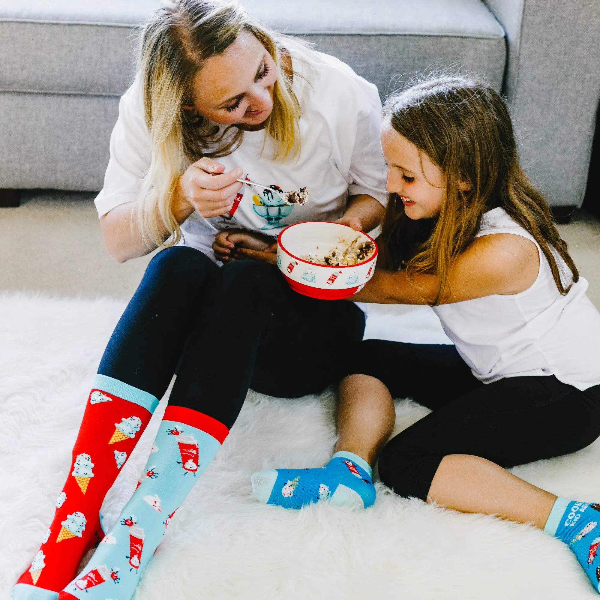 Ice Cream S/M Youth Cotton Blend Crew Socks