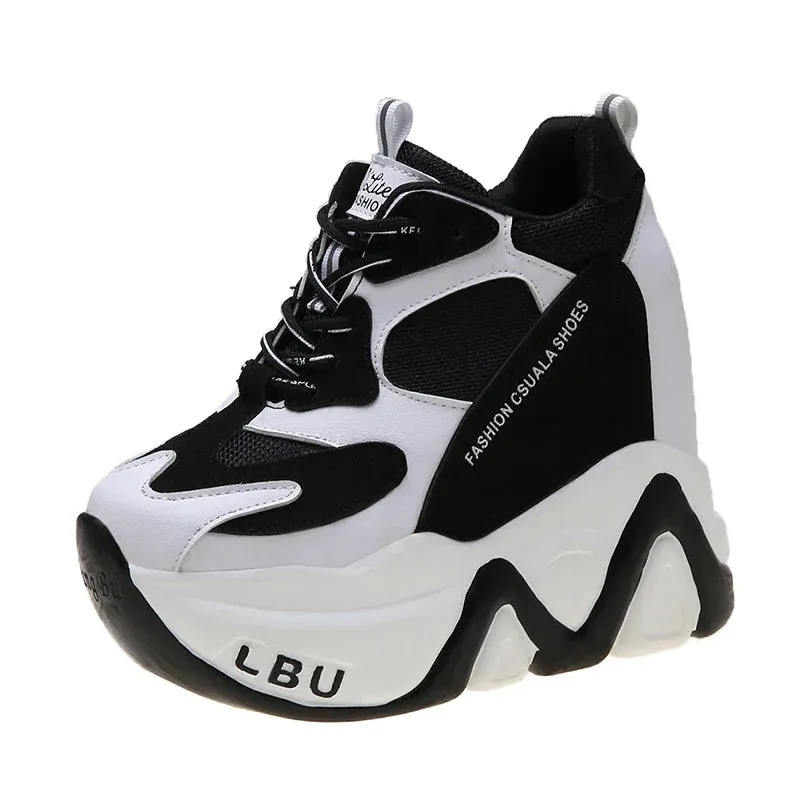 Joskaa 2024 New Black Platform Trainers Sneakers