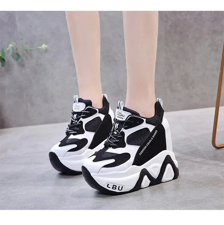 Joskaa 2024 New Black Platform Trainers Sneakers