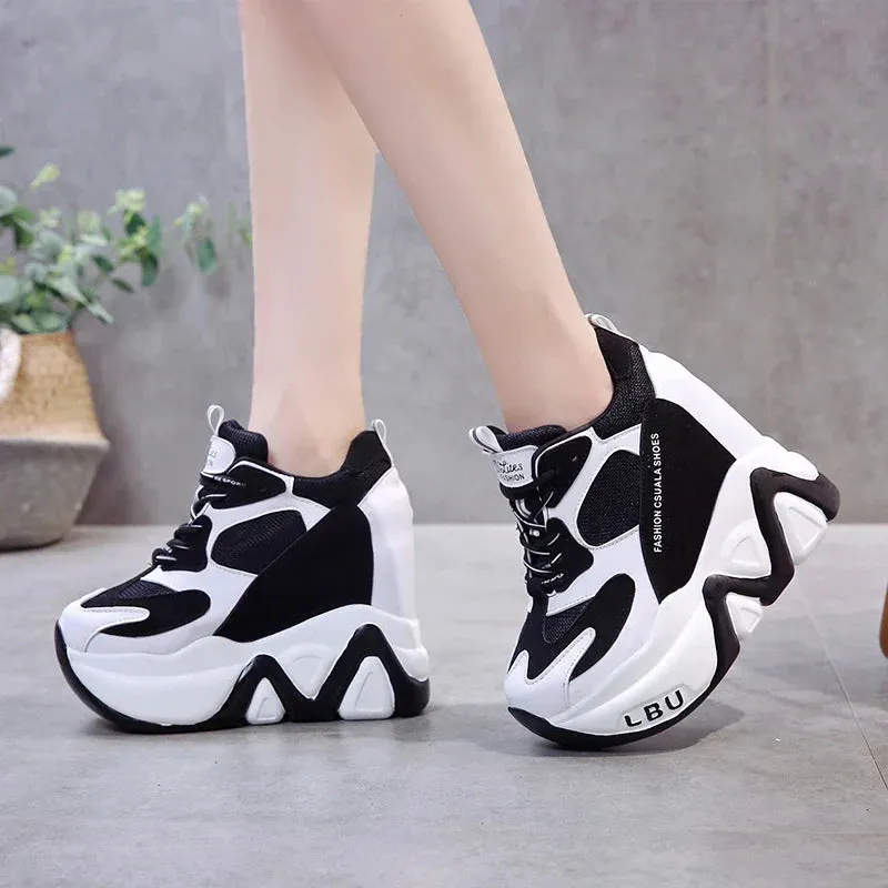 Joskaa 2024 New Black Platform Trainers Sneakers