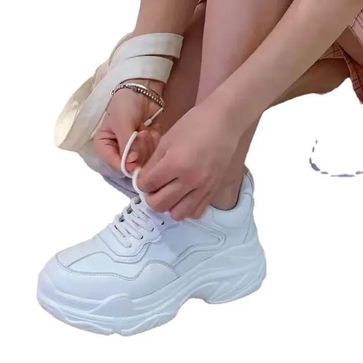Joskaa 2024 New White Platform Sneakers For Work