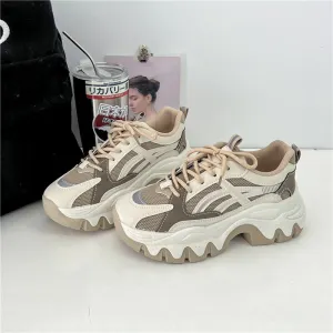 Joskaa Women Chunky Sneakers Thick Bottom Platform Fashion Mesh Casual Shoes Comfortable Vulcanize Running Walking Female Shoes