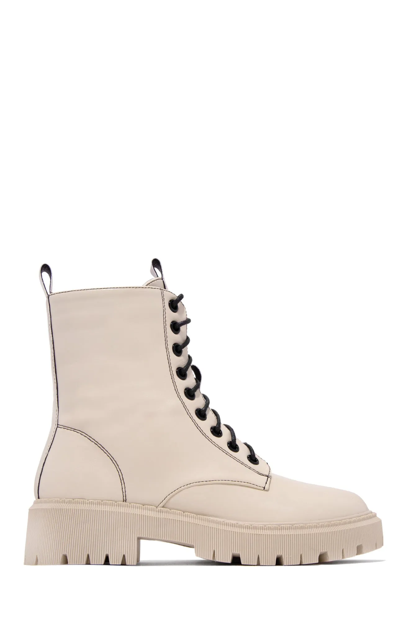 Joslin Lace Up Combat Boots - Nude