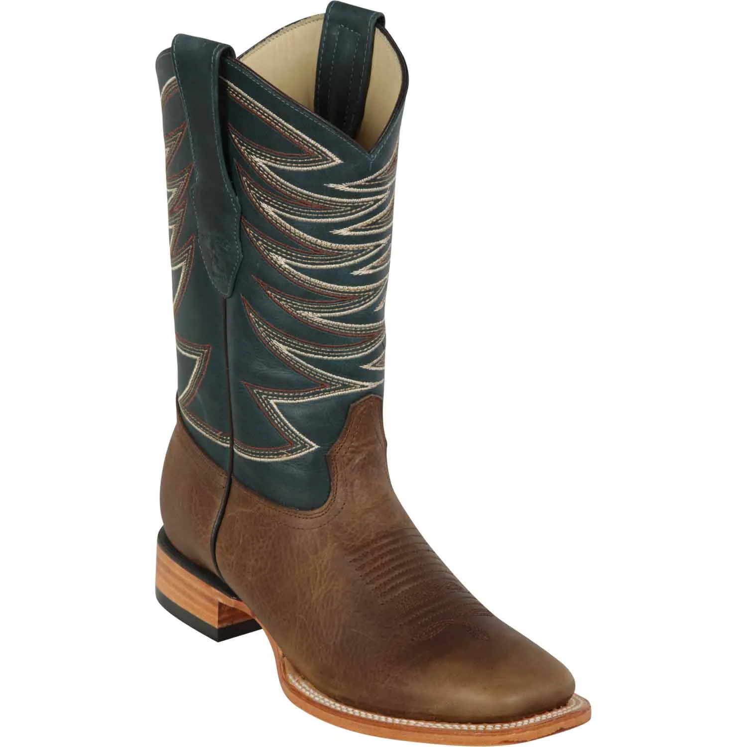 Los Altos Genuine Leather Wide Square Toe Boots 82799