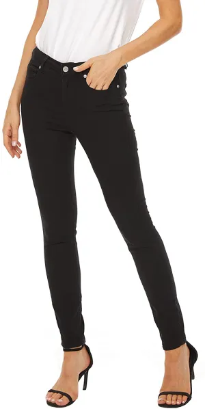 LOUEERA Women's Skinny Jeans Stretchy, Mid-Rise Soft Denim Leggings with Pockets Classic Slim Fit, Breathable Cotton Blend
