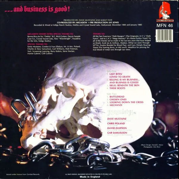 Megadeth - Killing Is My Business... And Business Is Good! (LP, Album, RP) (VG)